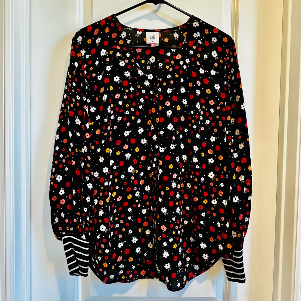 CAbi cheerful floral button down.